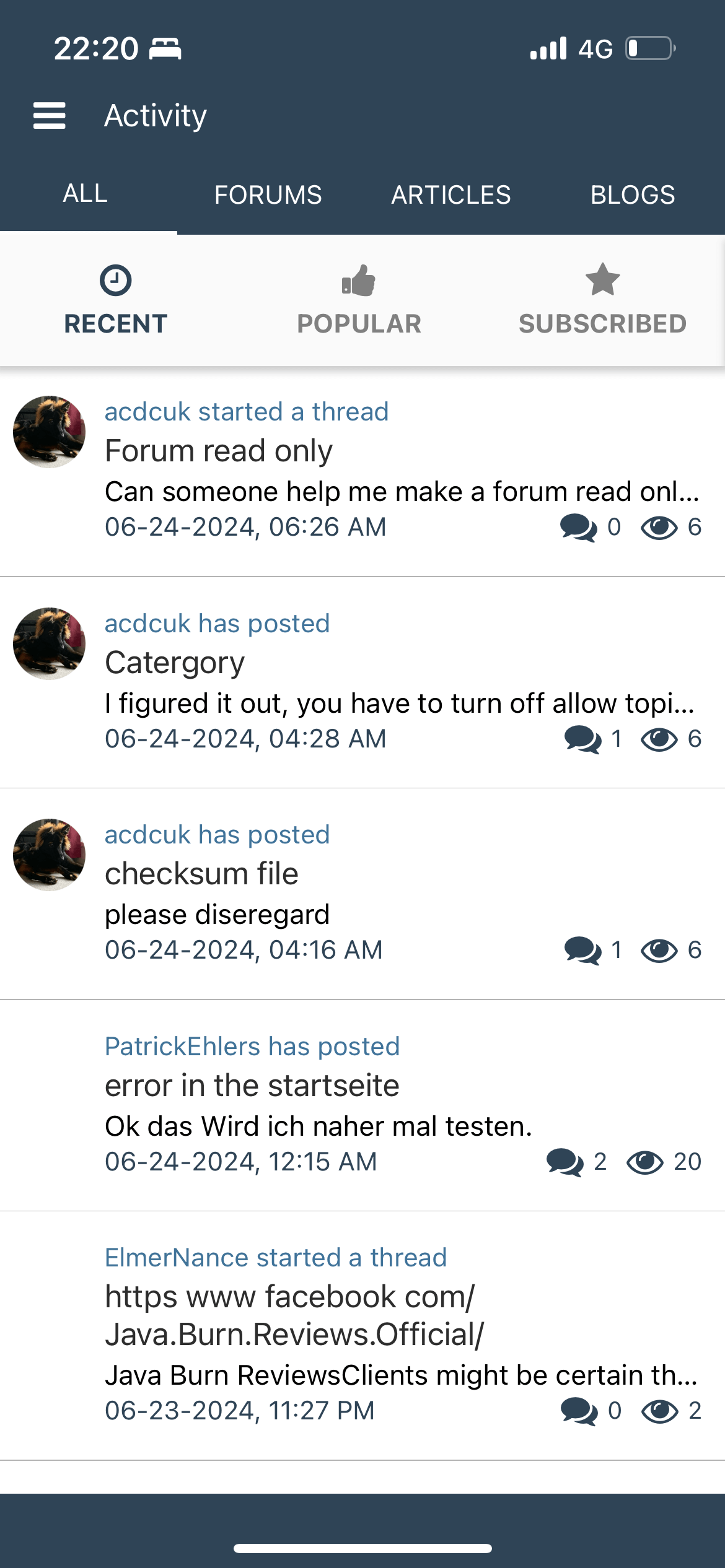 vBulletin Community screenshot